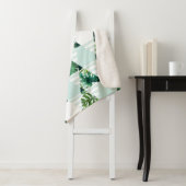 Couverture Sherpa Triangles tropicaux verts de menthe moderne géomét (En situation)