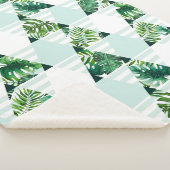 Couverture Sherpa Triangles tropicaux verts de menthe moderne géomét (3/4)