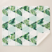 Couverture Sherpa Triangles tropicaux verts de menthe moderne géomét (Devant (Horizontal))