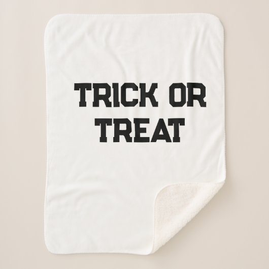 Couverture Sherpa Trick ou. Traiter Halloween éffrayant noir simple  (Devant)