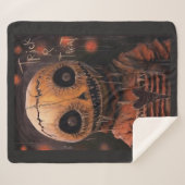 Couverture Sherpa Trick r Treat Skeleton – Spooky Halloween Skeleton (Devant (Horizontal))