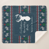 Couverture Sherpa Tricot de Noël Motif personnalisé (Devant (Horizontal))