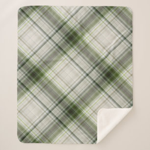 Couverture Sherpa Trilliums blancs vert et blanc