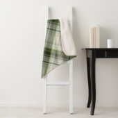 Couverture Sherpa Trilliums blancs vert et blanc (En situation)