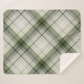 Couverture Sherpa Trilliums blancs vert et blanc (Devant (Horizontal))