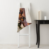 Couverture Sherpa Trio Cheval Courir Dans Surf Océanique au coucher  (En situation)