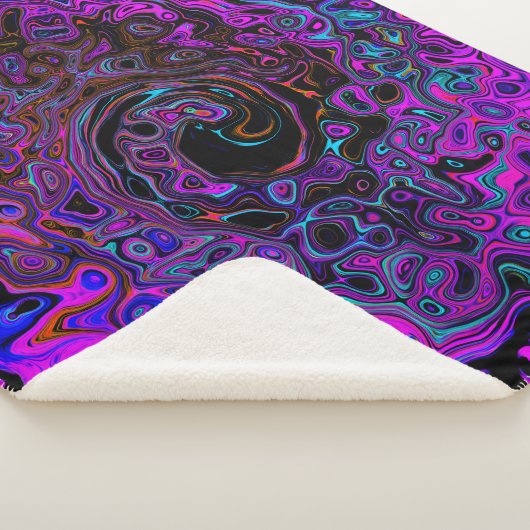 Couverture Sherpa Trippy Black et Magenta Retro Liquid Swirl (3/4)