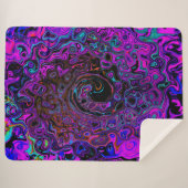 Couverture Sherpa Trippy Black et Magenta Retro Liquid Swirl (Devant (Horizontal))