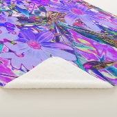 Couverture Sherpa Trippy violet et Magenta Fleurs sauvages colorés (3/4)