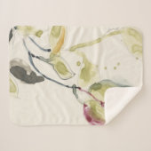 Couverture Sherpa Triptyque de branche feuille aquarelle (Devant (Horizontal))