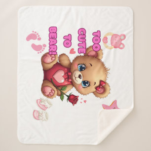 Couverture Sherpa Trop mignon pour supporter – Conception de bébé ou