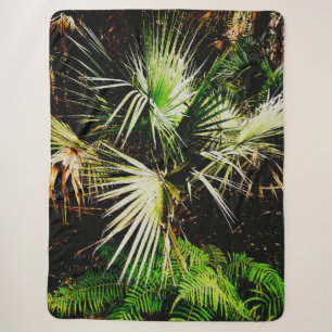 Couverture Sherpa Tropcal Palm Trees Beach Oil Painting Photo