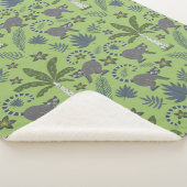 Couverture Sherpa Tropical animals seamless pattern green and grey (3/4)