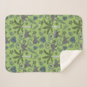 Couverture Sherpa Tropical animals seamless pattern green and grey (Devant (Horizontal))