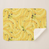 Couverture Sherpa Tropical Banana Bunch Watercolor Seamless Pattern (Devant (Horizontal))