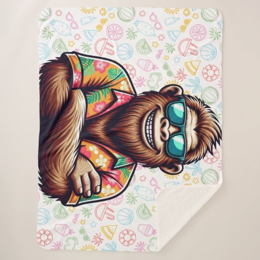 Couverture Sherpa Tropical/beach yeti/bigfoot (Devant)