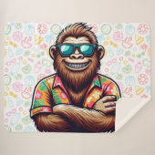 Couverture Sherpa Tropical/beach yeti/bigfoot (Devant (Horizontal))