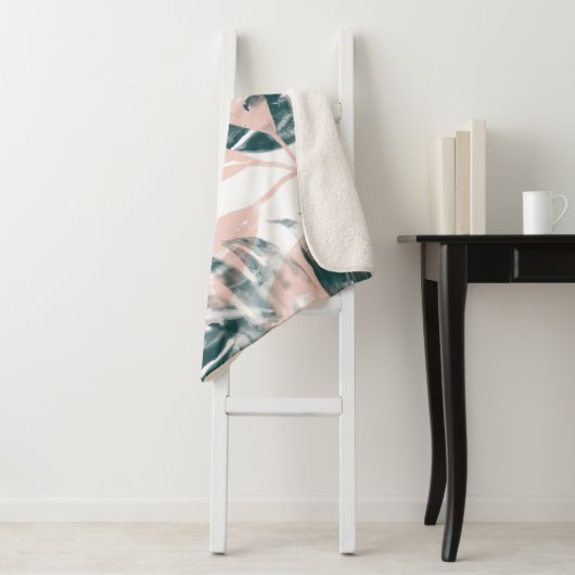 Couverture Sherpa Tropical Blush (En situation)