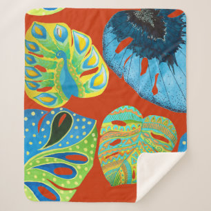 Couverture Sherpa Tropical Chic : Motif feutré sans joint.