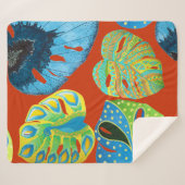 Couverture Sherpa Tropical Chic : Motif feutré sans joint. (Devant (Horizontal))