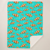 Couverture Sherpa Tropical Clownfish & Bubbles Motif (Devant)