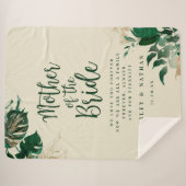 Couverture Sherpa Tropical Green Foliage Mère de la Mariée Citation (Devant (Horizontal))