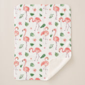 Couverture Sherpa Tropical rose Flamingo (Devant)