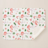 Couverture Sherpa Tropical rose Flamingo (Devant (Horizontal))