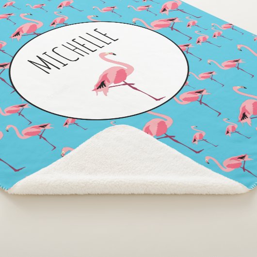 Couverture Sherpa Tropical Summer Pink Flamingo Pattern (3/4)