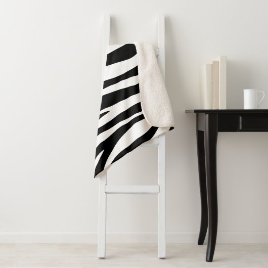 Couverture Sherpa Tropical Summer Zebra Stripes Motif tendance (En situation)