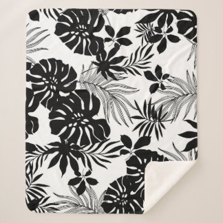 Couverture Sherpa Tropiques Noires et Blancs : Nature Silhouettée