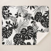 Couverture Sherpa Tropiques Noires et Blancs : Nature Silhouettée (Devant (Horizontal))