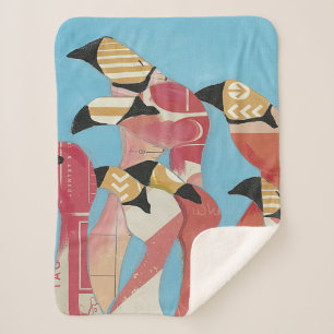 Couverture Sherpa Troupeau des Flamants roses