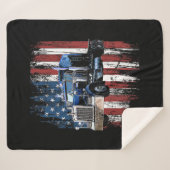 Couverture Sherpa Trucker American Flag Truck Driver Truck Driver Gi (Devant (Horizontal))