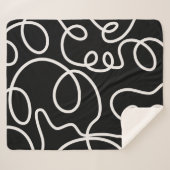 Couverture Sherpa Trucs De Brosse Abstrait Noir Et Blanc (Devant (Horizontal))