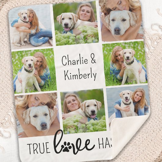 Couverture Sherpa True Love Amoureux des chiens Customisé Pet 8 Phot