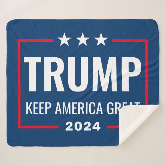 Couverture Sherpa Trump 2024 Gardez l'Amérique grande - bleu rouge (Devant (Horizontal))