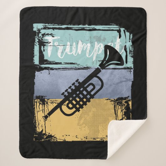 Couverture Sherpa Trumpet Retro Style Music (Devant)