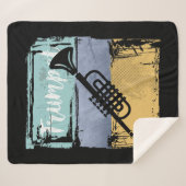 Couverture Sherpa Trumpet Retro Style Music (Devant (Horizontal))