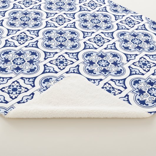 Couverture Sherpa Tuile bleue portugaise (3/4)