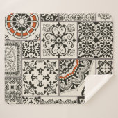 Couverture Sherpa Tuile en patchwork sans couture avec Islam, arabe, (Devant (Horizontal))