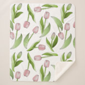 Couverture Sherpa Tulipe rose moderne (Devant)