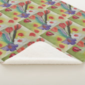 Couverture Sherpa Tulipes Abstraites et fleurs de printemps (3/4)