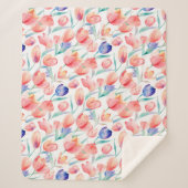 Couverture Sherpa Tulipes d'aquarelle Motif Sherpa Blanket (Devant)