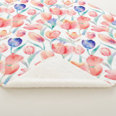 Couverture Sherpa Tulipes d'aquarelle Motif Sherpa Blanket (3/4)