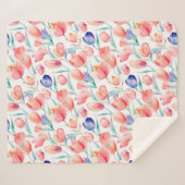 Couverture Sherpa Tulipes d'aquarelle Motif Sherpa Blanket (Devant (Horizontal))