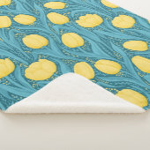 Couverture Sherpa Tulipes en bleu et jaune (3/4)