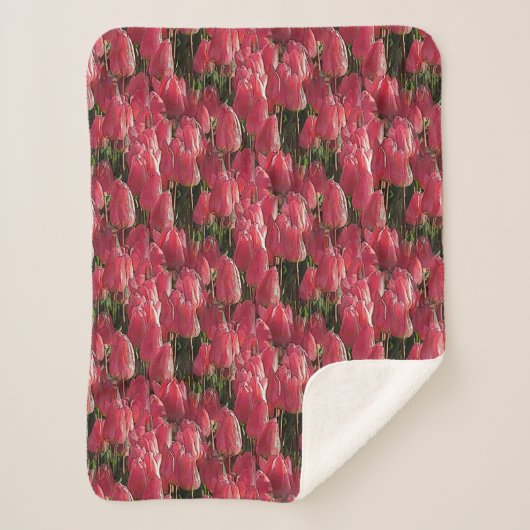 Couverture Sherpa Tulipes roses florales (Devant)