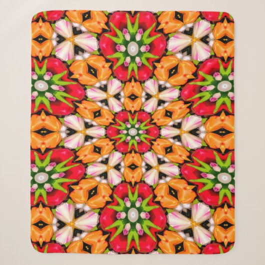 Couverture Sherpa Tulips Bouquet Motif (Devant)