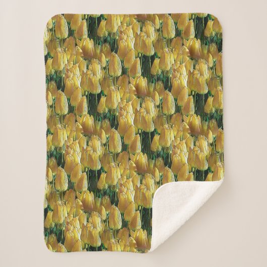 Couverture Sherpa Tulips Sunshine Yellow (Devant)